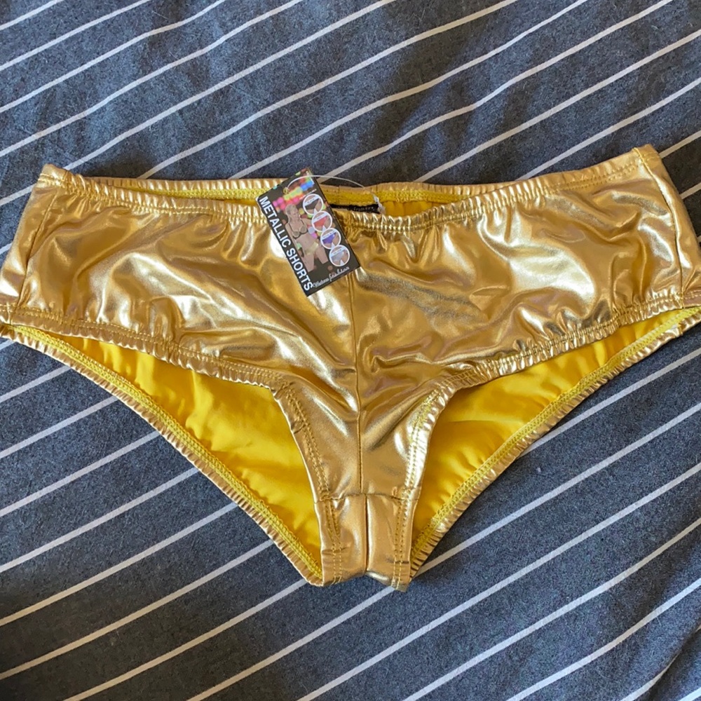 Gold Metallic Shorts O/S
